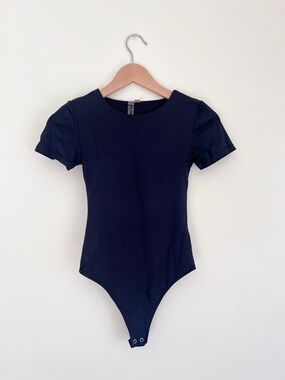 Design Lab Black Short-Sleeve One-Piece Bodysuit